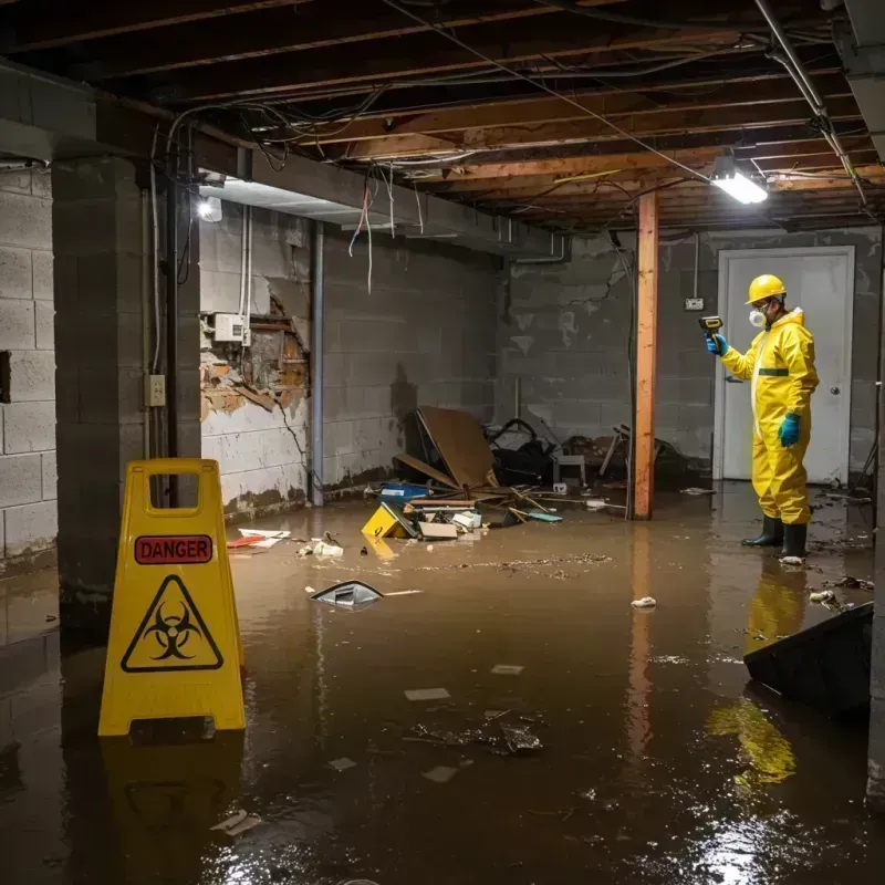 Flooded Basement Electrical Hazard in Lyman, MS Property